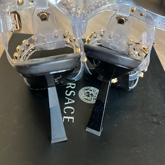 Versace Sandal Heels Jewels Sparkly_Versace Women's Embellished Caged Jelly - Picture 4 of 12